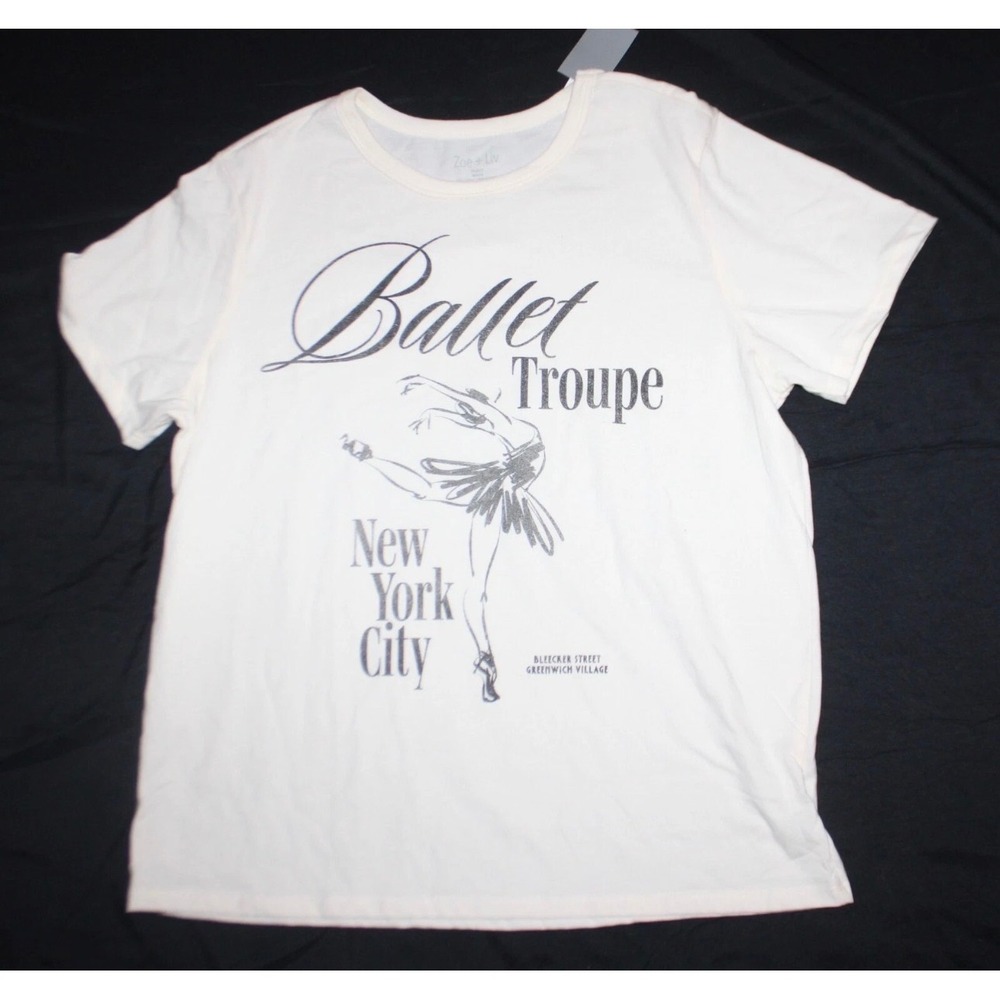 Zoe + Liv Ballet Troupe New York‎ City Graphic Tee Whisper White Medium